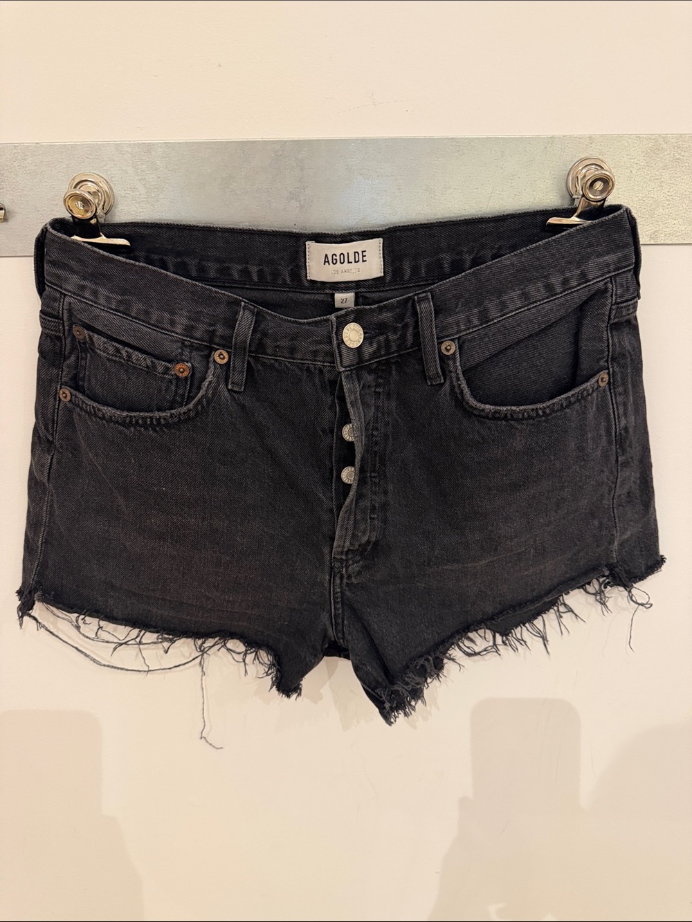 AGOLDE Parker Black Denim Shorts - women’s size 27